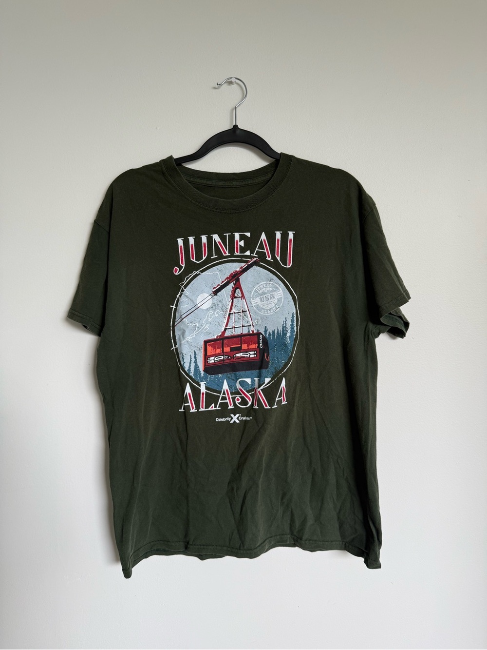 Juneau Alaska Graphic Short Sleeve Tee - Olive Green